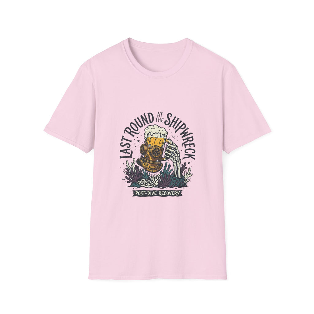 Shipwreck Dive T-Shirt — "Last Round at the Shipwreck" Beer & Scuba Graphic Tee