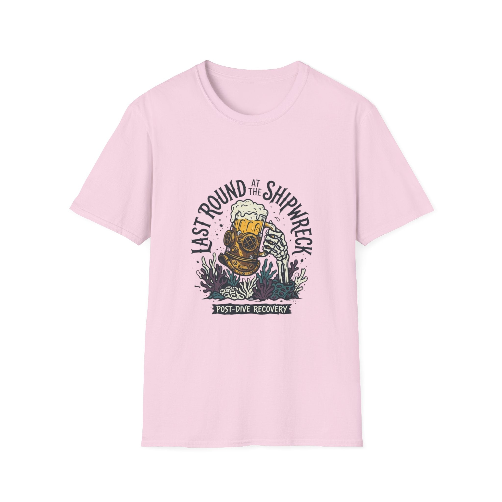 Shipwreck Dive T-Shirt — "Last Round at the Shipwreck" Beer & Scuba Graphic Tee