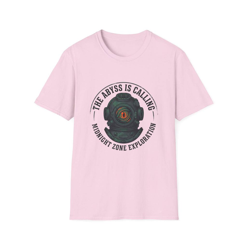The Abyss Is Calling T-Shirt — Midnight Zone Diver Helmet Graphic Tee