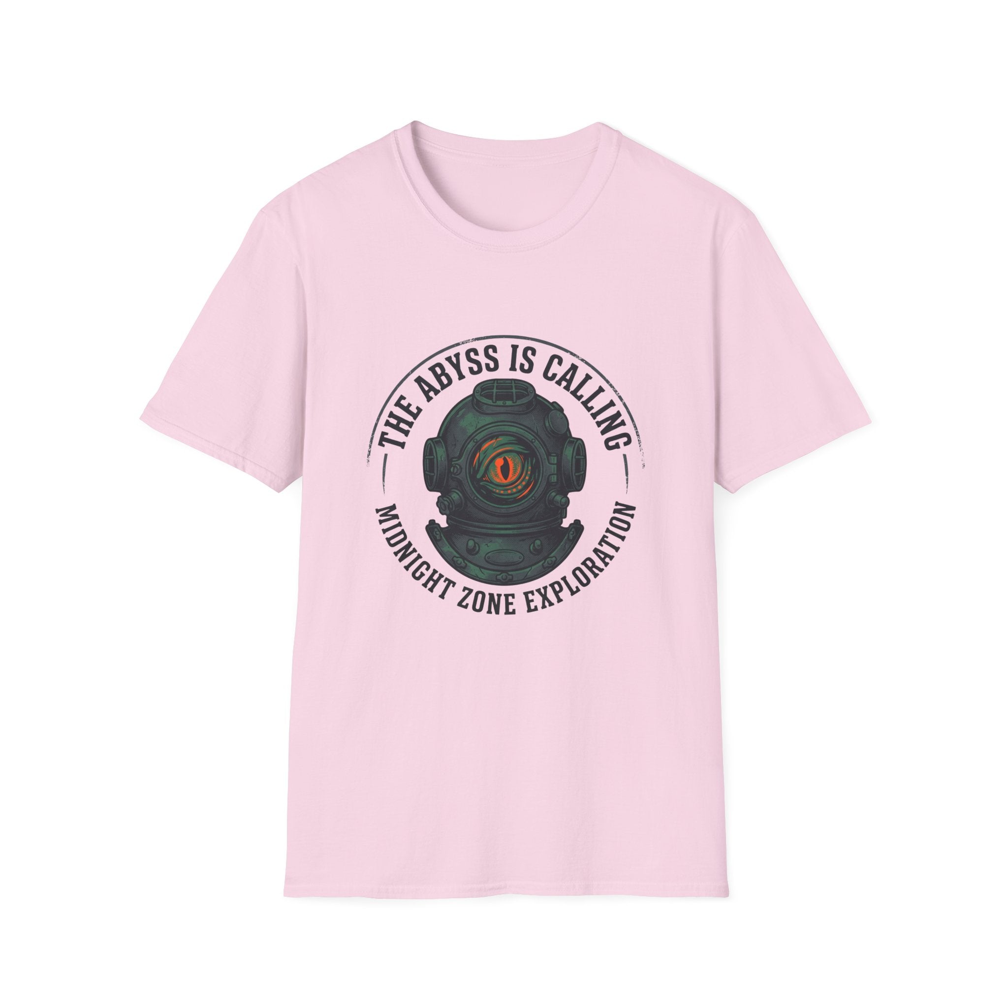 The Abyss Is Calling T-Shirt — Midnight Zone Diver Helmet Graphic Tee