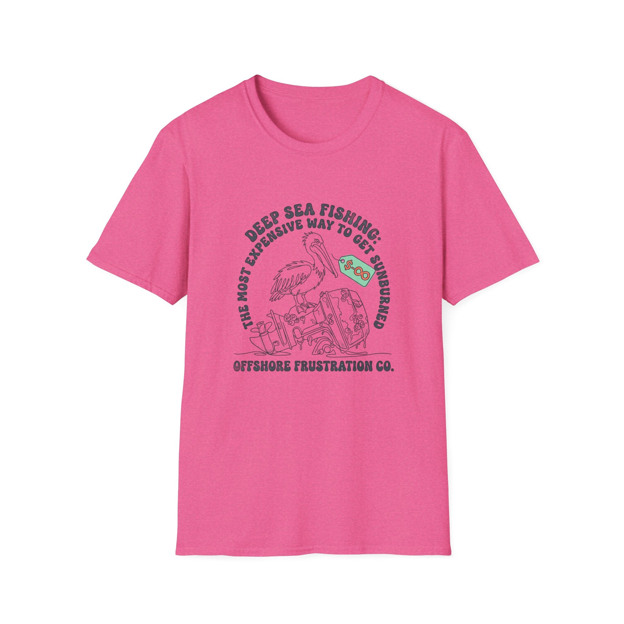 Fishing T-Shirt — “Deep Sea Fishing: The Most Expensive Way to Get Sunburned” Vintage Offshore Graphic
