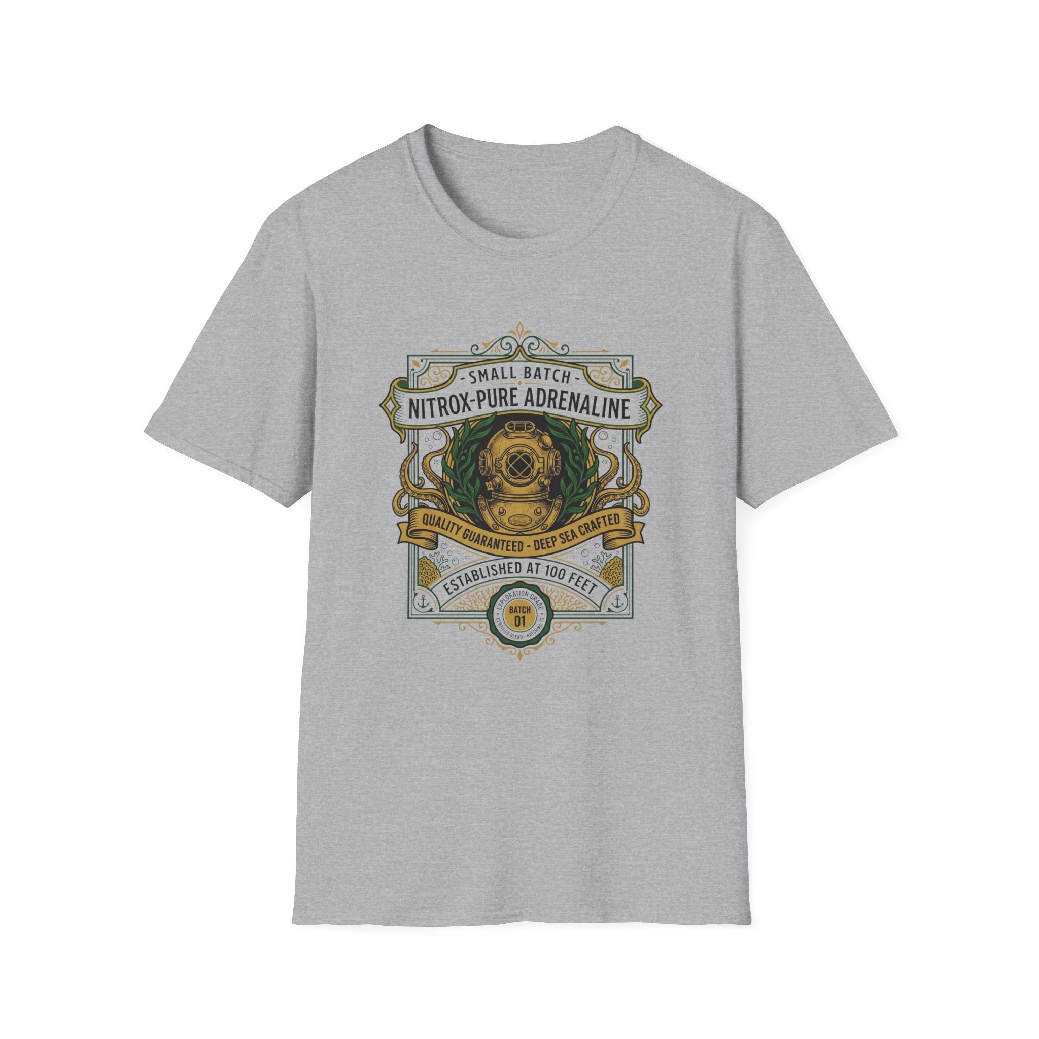Nitrox Pure Adrenaline Graphic T-Shirt — Vintage Diving Emblem Tee