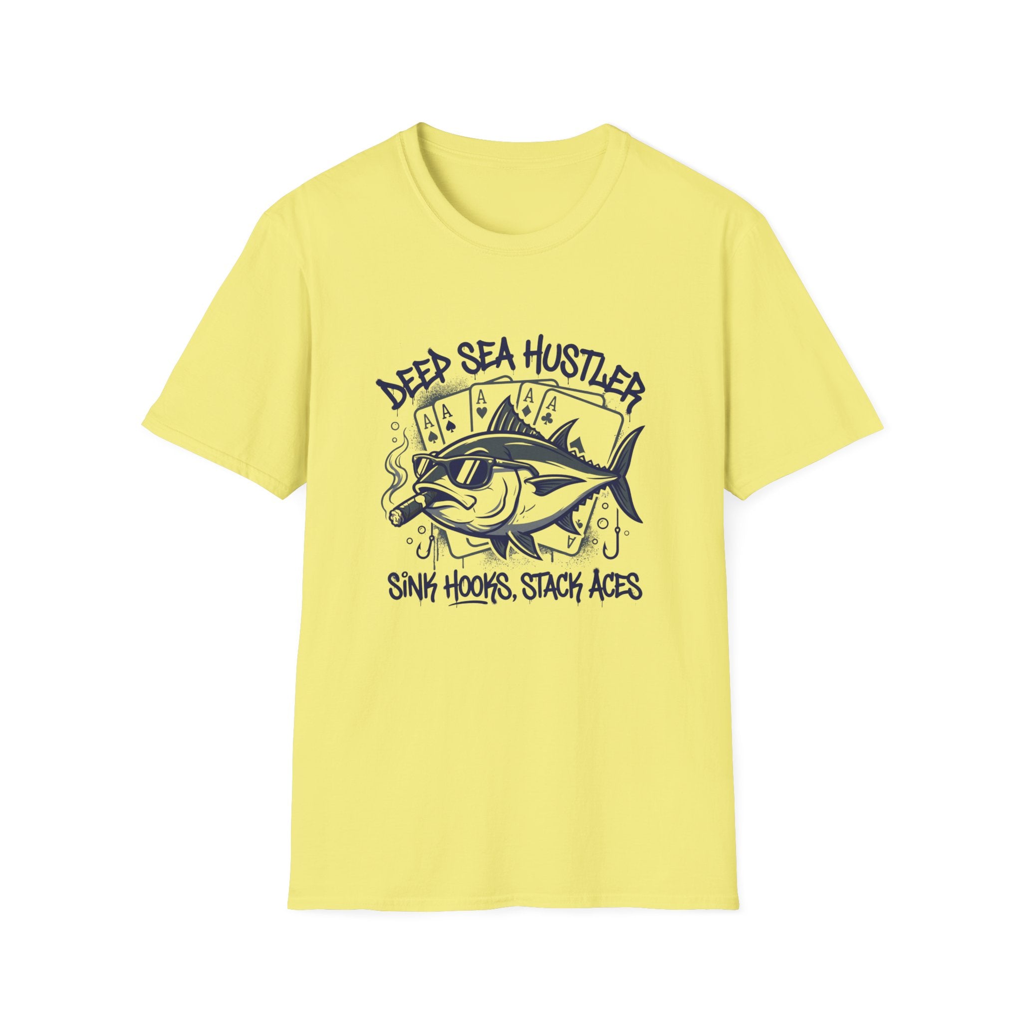 Deep Sea Hustler T-Shirt – "Sink Hooks, Stack Aces" Fishing Tee