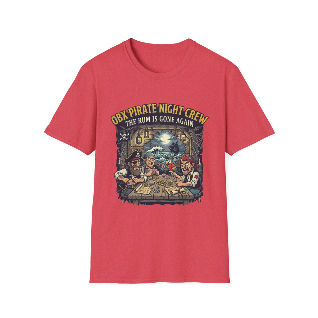 Pirate Night Crew T‑Shirt — "OBX Pirate Night Crew: The Rum Is Gone Again" Graphic Tee
