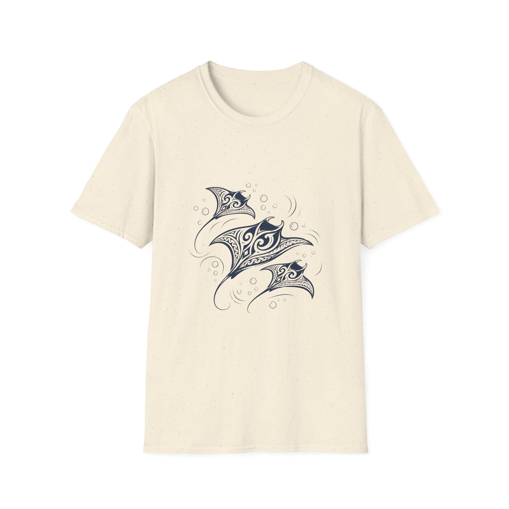 Tribal Manta Ray T-Shirt — Ocean Wave Nautical Art Tee