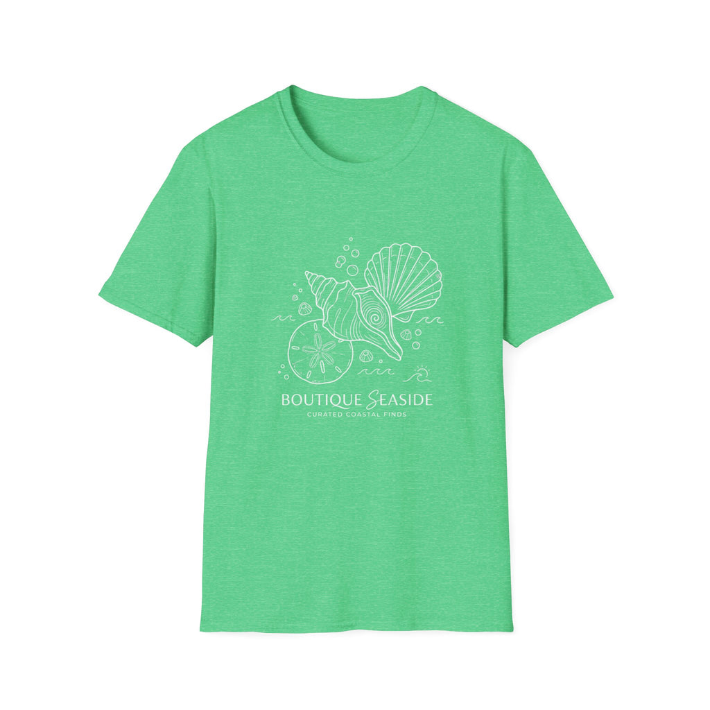 Seaside Boutique Shells T-Shirt – Minimal Coastal Graphic Tee