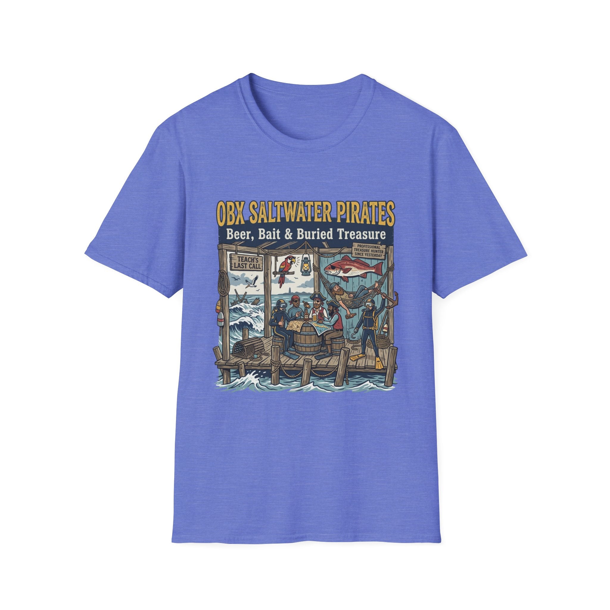OBX Saltwater Pirates T-Shirt — Beer, Bait & Buried Treasure Coastal Tee