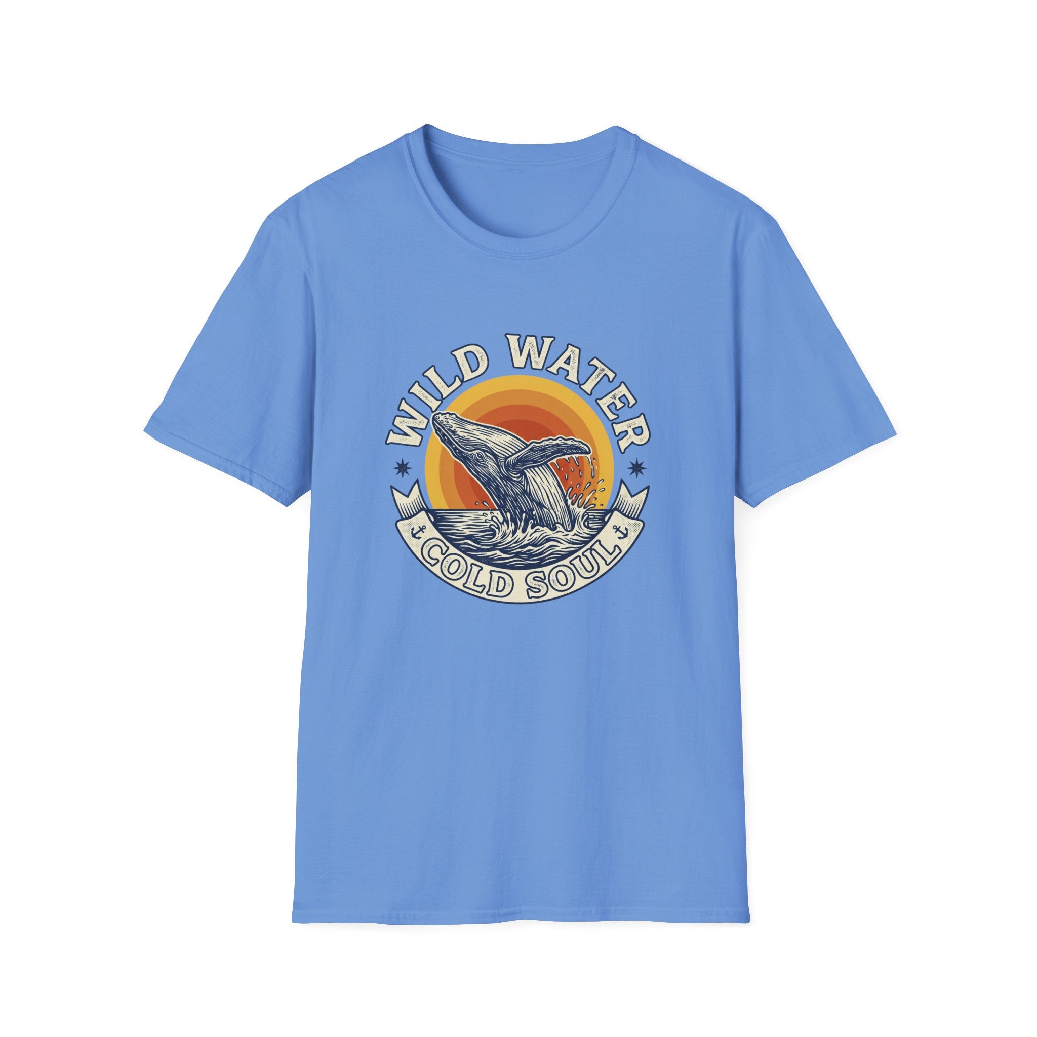 Wild Water Cold Soul Whale T-Shirt — Vintage Ocean Sunset Tee