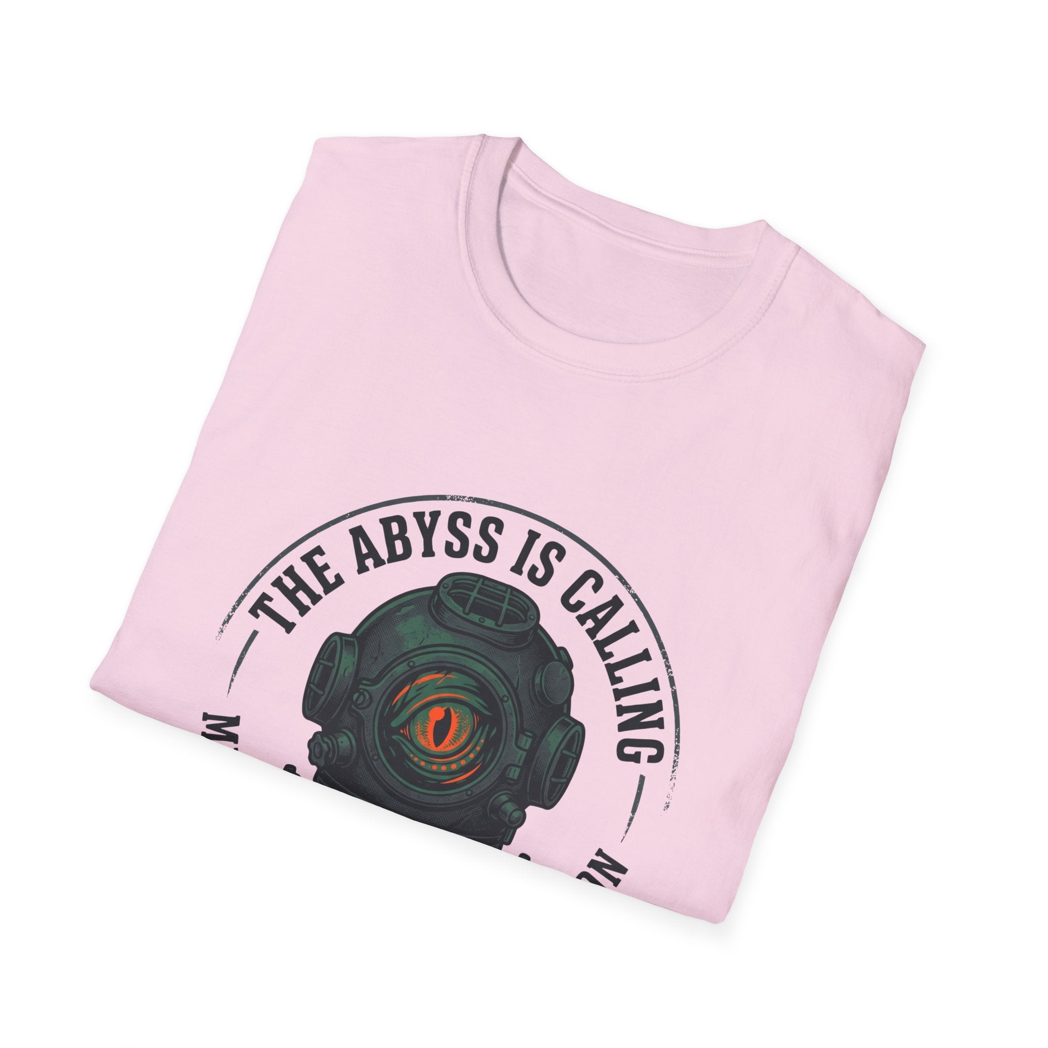 The Abyss Is Calling T-Shirt — Midnight Zone Diver Helmet Graphic Tee