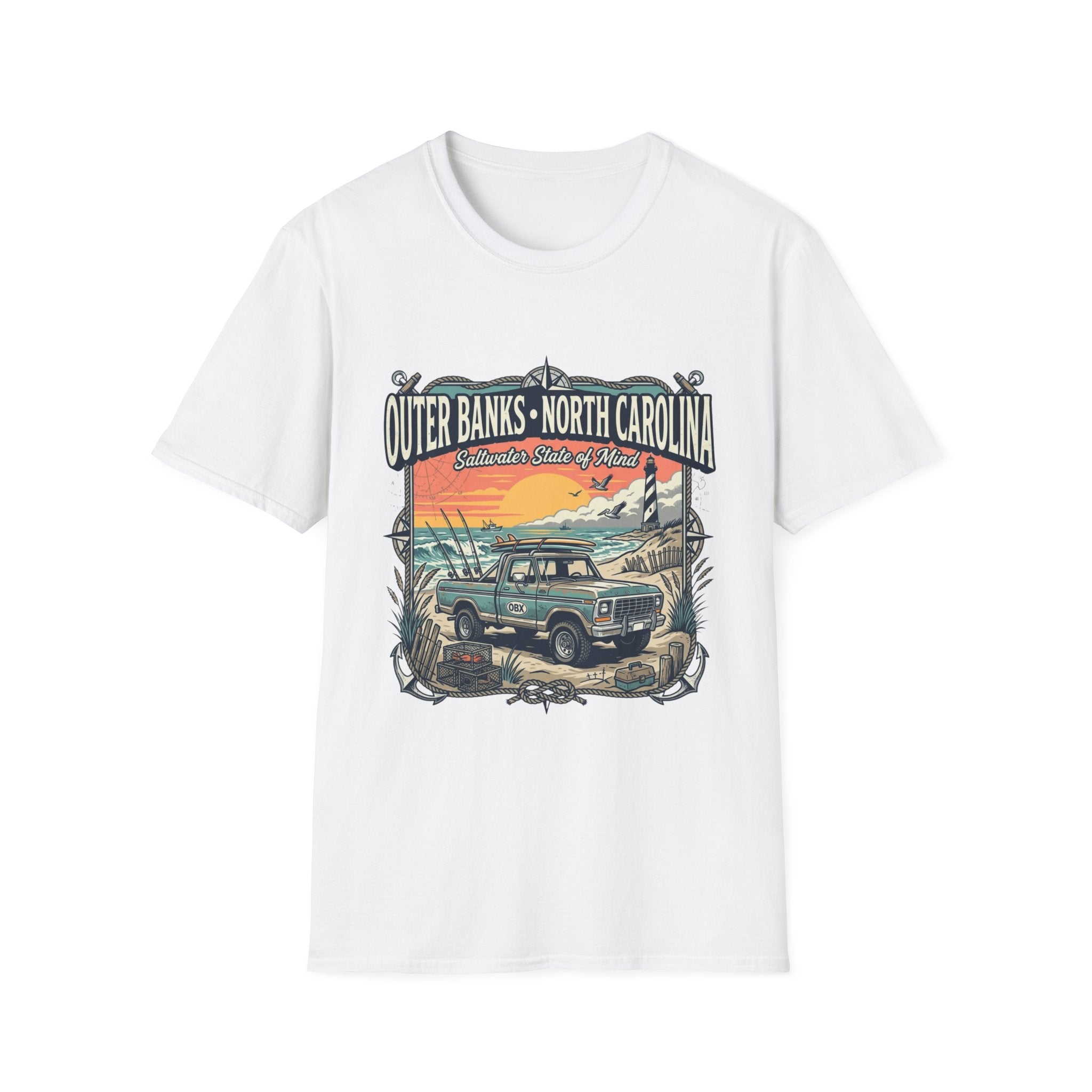 Outer Banks North Carolina T-Shirt — "Saltwater State of Mind" Beach Vintage Tee