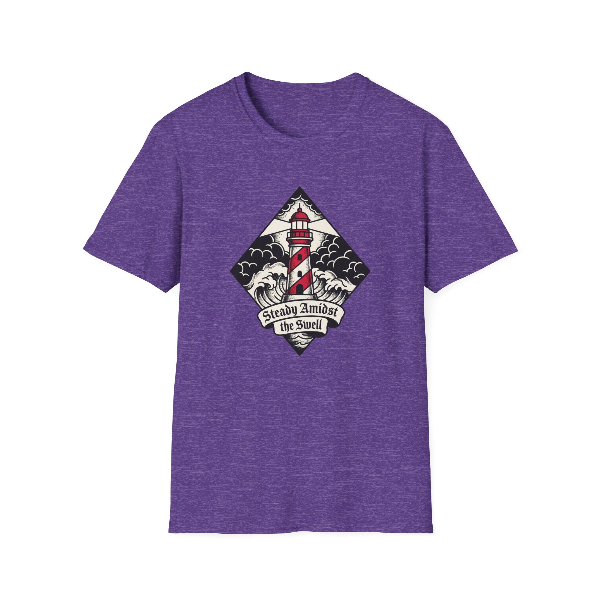 Lighthouse Graphic T-Shirt — "Steady Amidst the Swell" Nautical Tee