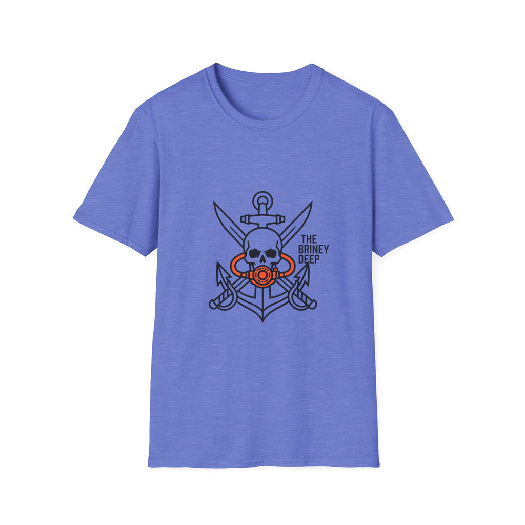Pirate Skull Anchor T-Shirt — “The Briney Deep” Nautical Crew Tee