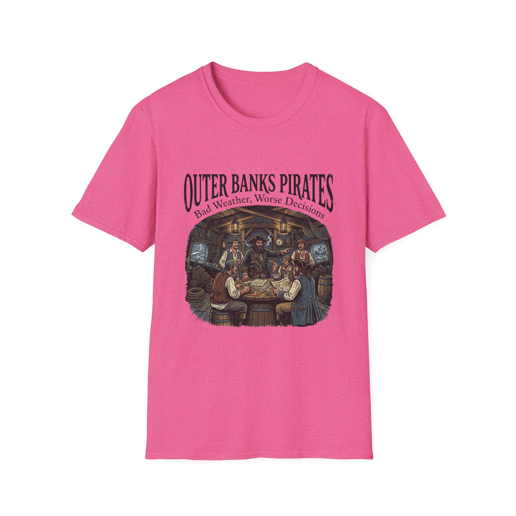 Outer Banks Pirates T-Shirt — "Bad Weather, Worse Decisions" Nautical Pirate Crew Tee