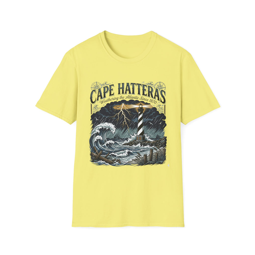 Cape Hatteras Lighthouse Storm T-Shirt — Weathering the Atlantic Since 1870