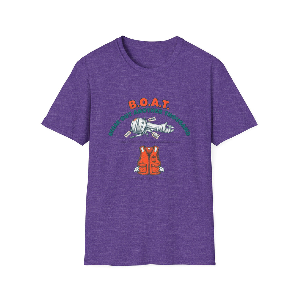 Boat Shirt – 'B.O.A.T: Break Out Another Thousand' Nautical Fishing T‑Shirt with Life Jacket Graphic