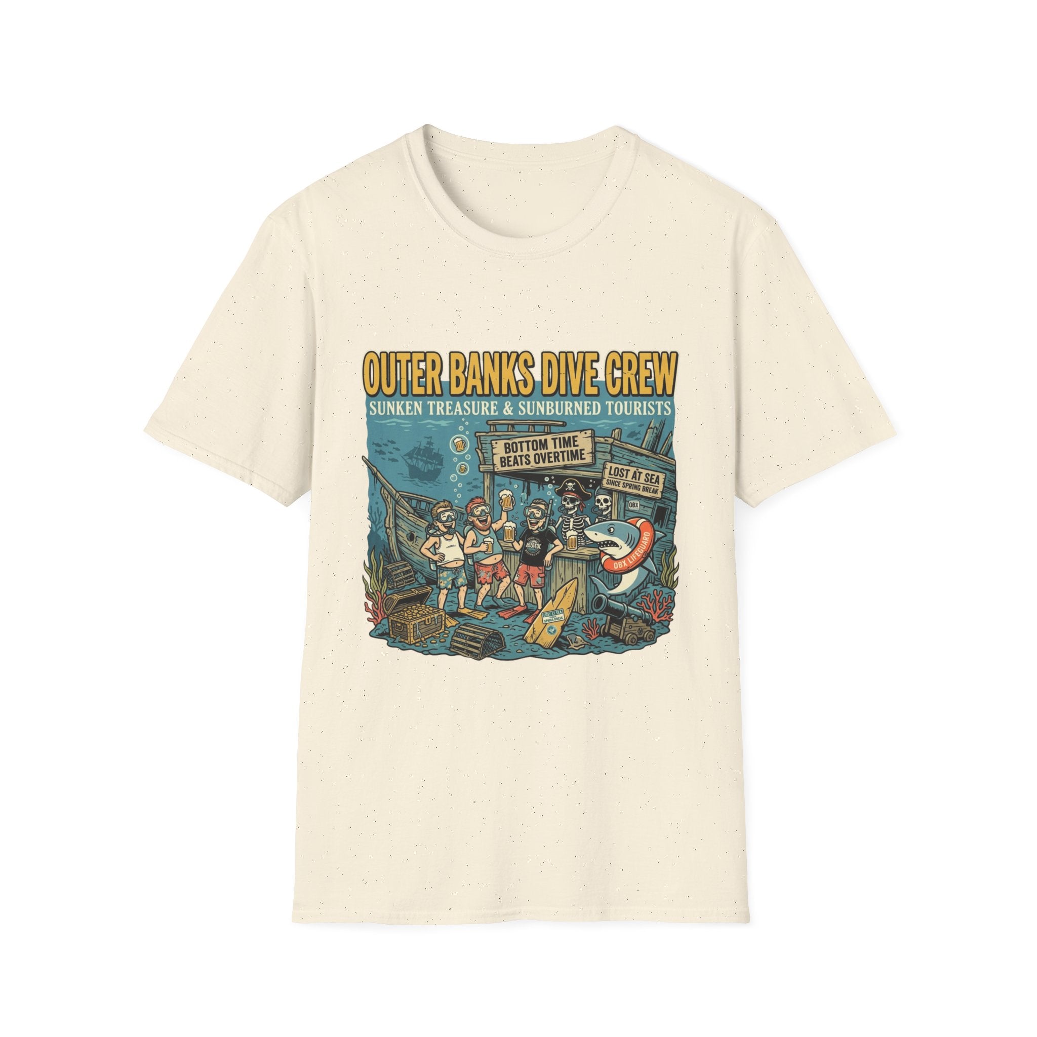 Outer Banks Dive Crew T-Shirt — Sunken Treasure & Sunburned Tourists