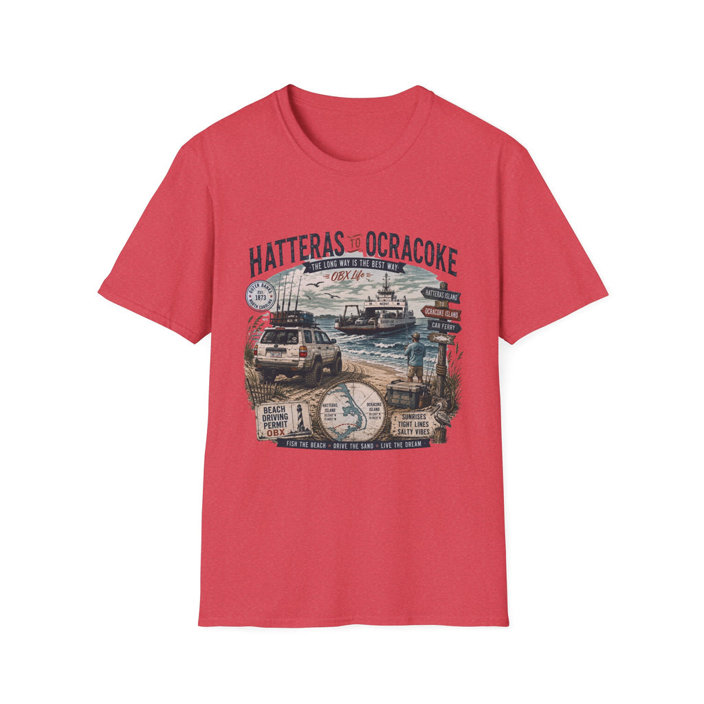 Outer Banks Road Trip T‑Shirt — Hatteras to Ocracoke Coastal Vintage Design