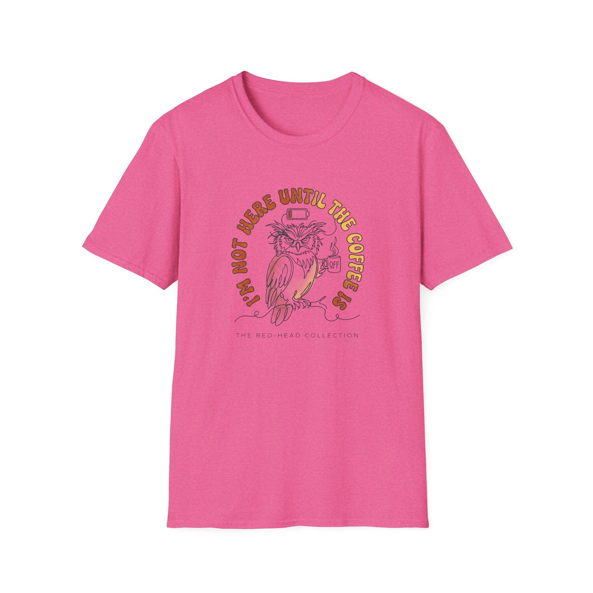 Coffee Owl T-Shirt — "I’m Not Here Until The Coffee Is" Vintage Graphic Tee