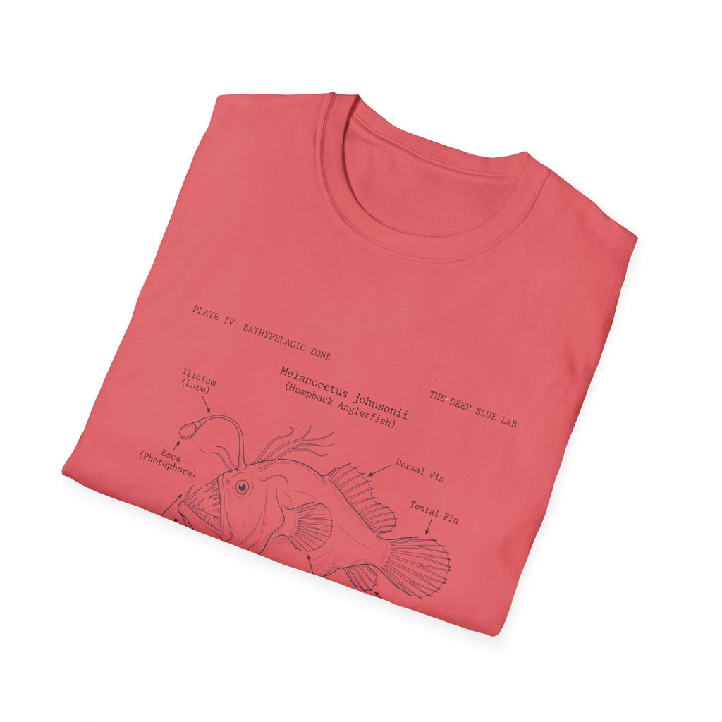 Anglerfish Anatomy Tee — Scientific Diagram Fish T-Shirt with “Anatomy of an Anglerfish” Design
