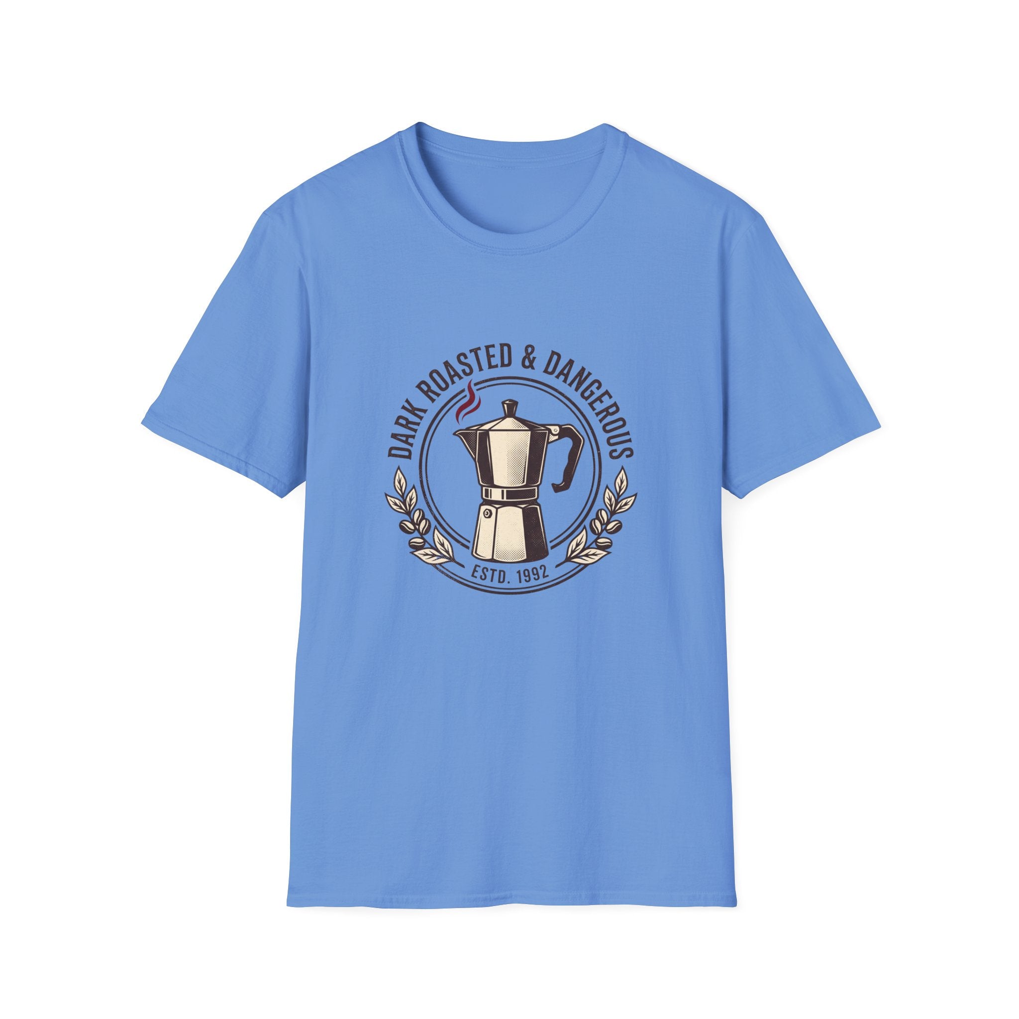 Moka Pot Tee — "Dark Roasted & Dangerous" Coffee T-Shirt