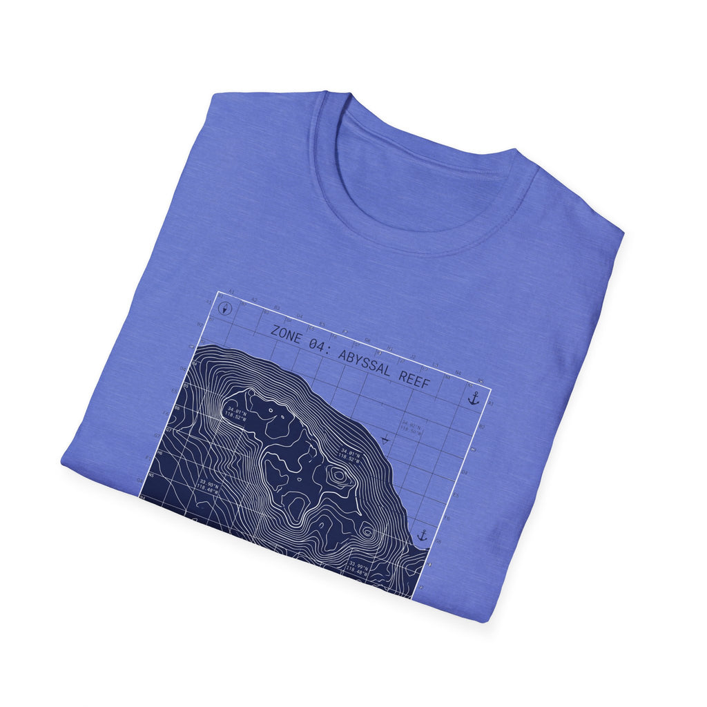 Abyssal Reef Topographic Tee — Nautical Ocean Map T-Shirt