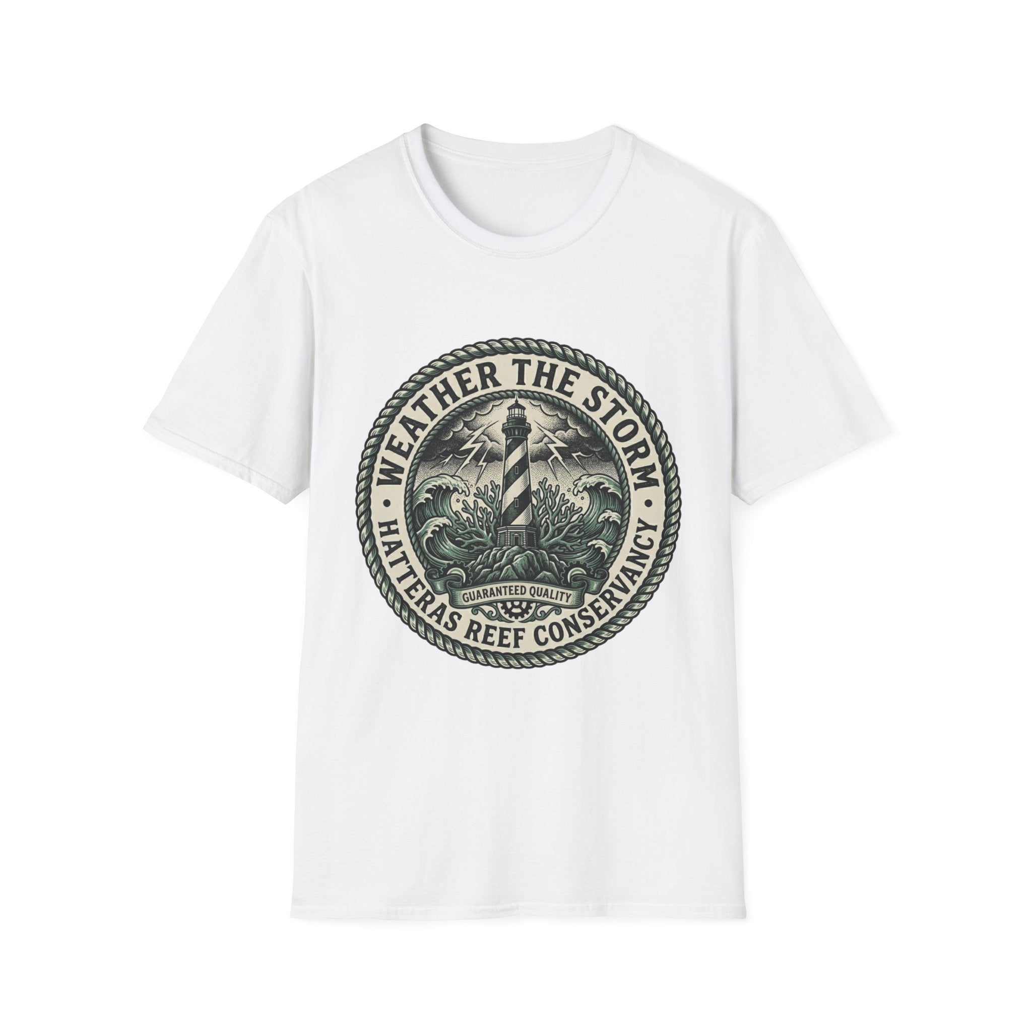 Weather the Storm Lighthouse T-Shirt — Coastal Conservation Graphic Tee