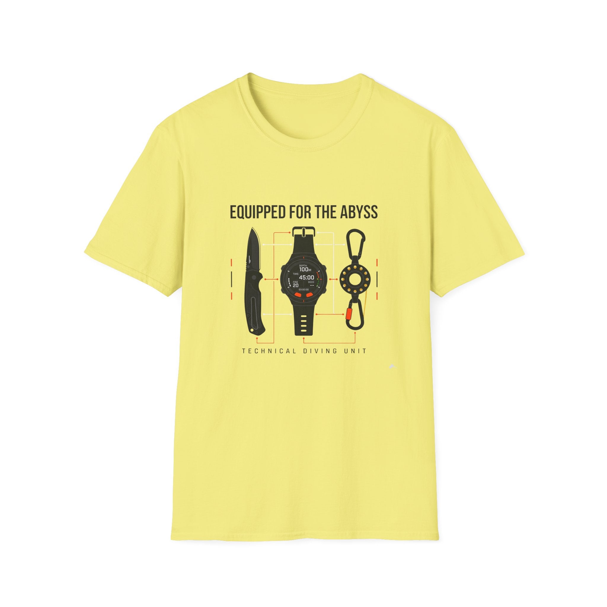 Equipped for the Abyss Scuba Gear T-Shirt — Technical Diving Tools Tee