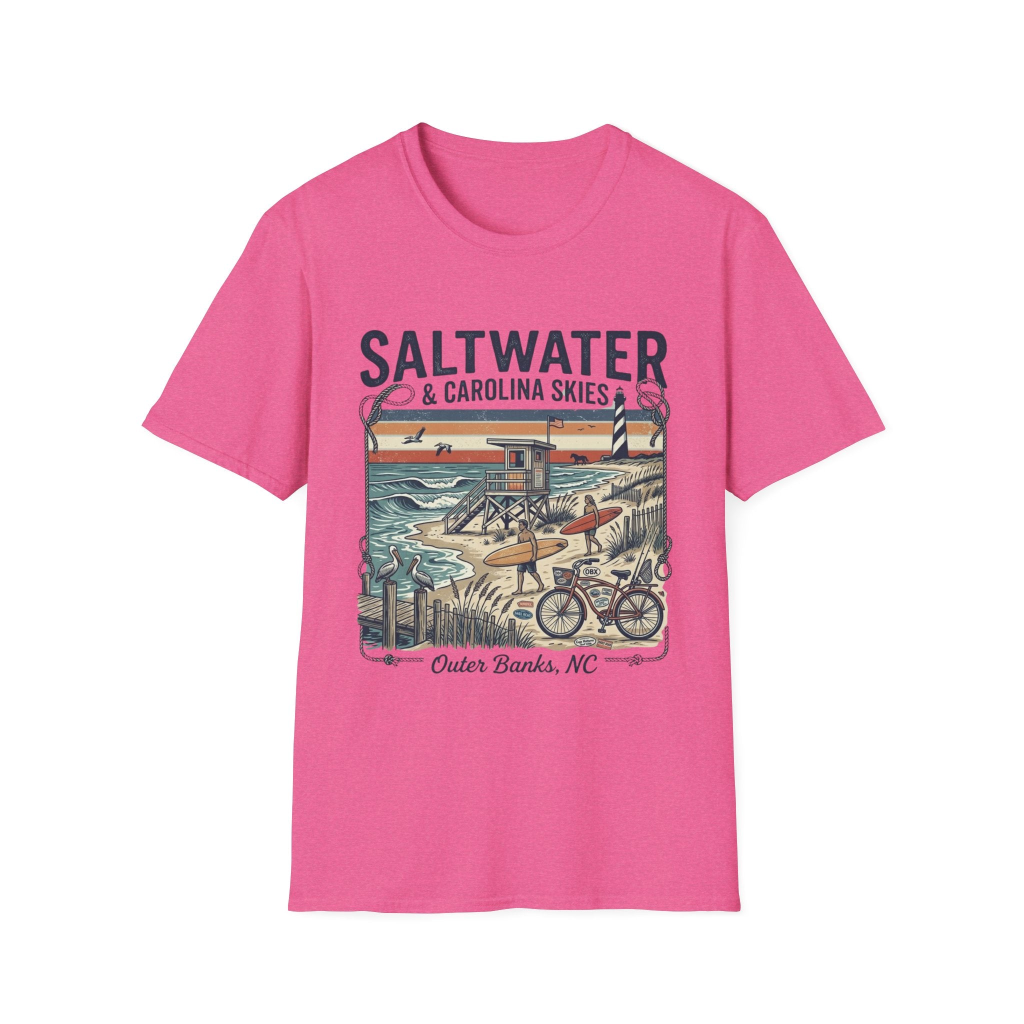 Saltwater & Carolina Skies T-Shirt — Outer Banks Vintage Beach Tee