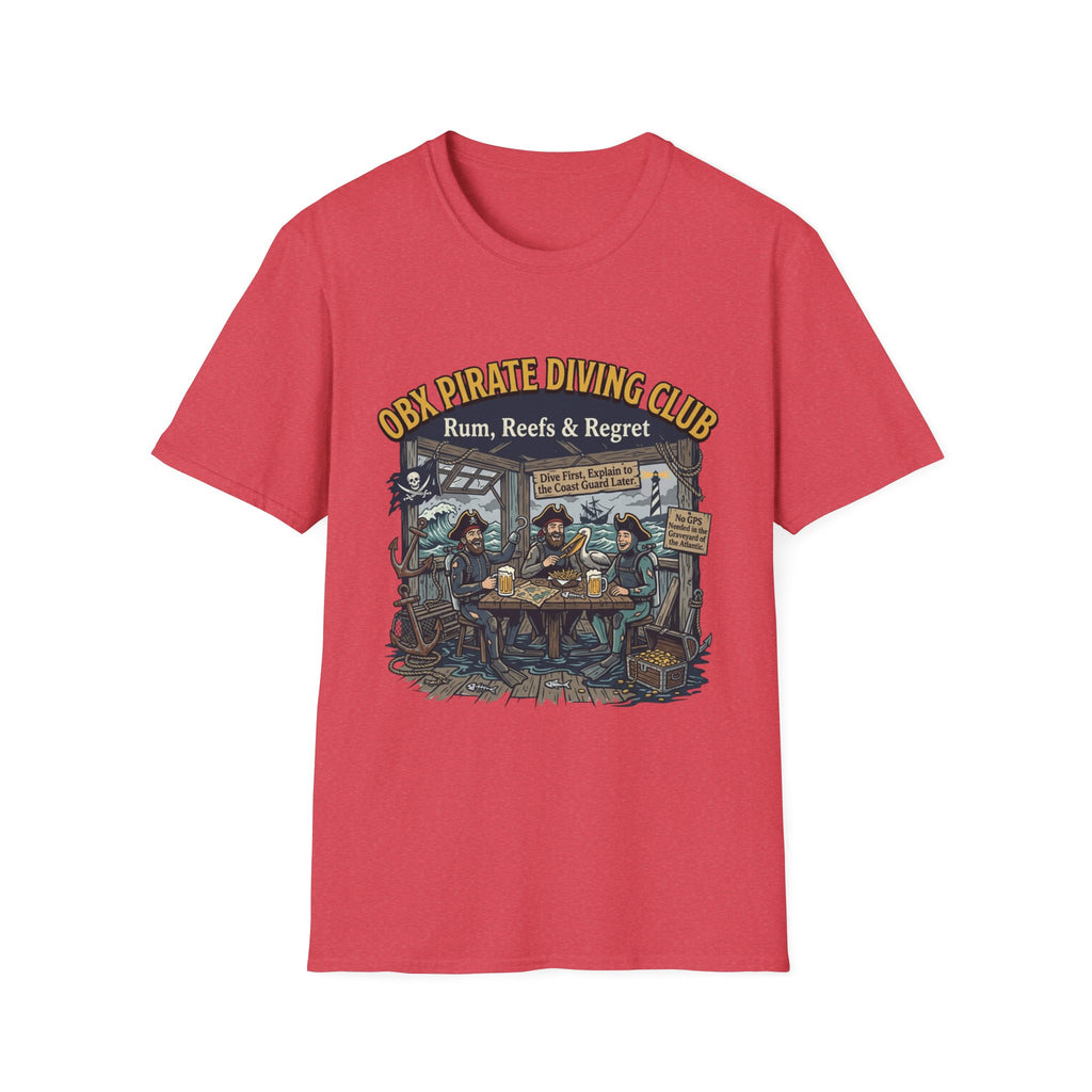 Pirate Diving Club T-Shirt — "Rum, Reefs & Regret" Beach Tee