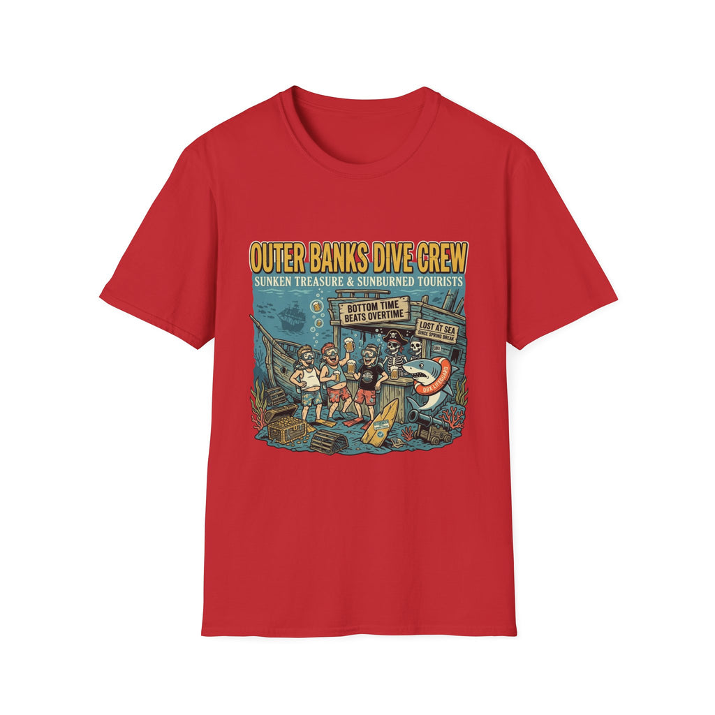 Outer Banks Dive Crew T-Shirt — Sunken Treasure & Sunburned Tourists