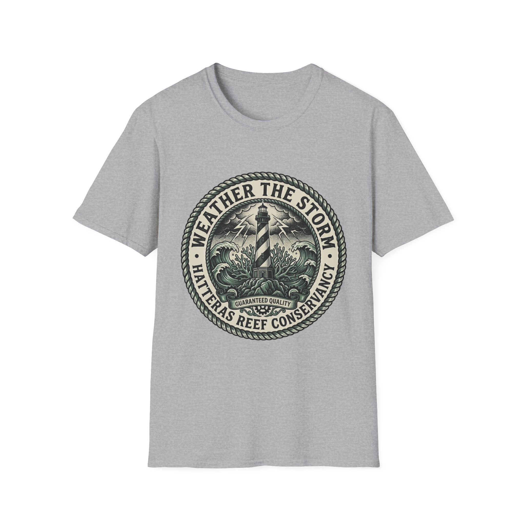 Weather the Storm Lighthouse T-Shirt — Coastal Conservation Graphic Tee