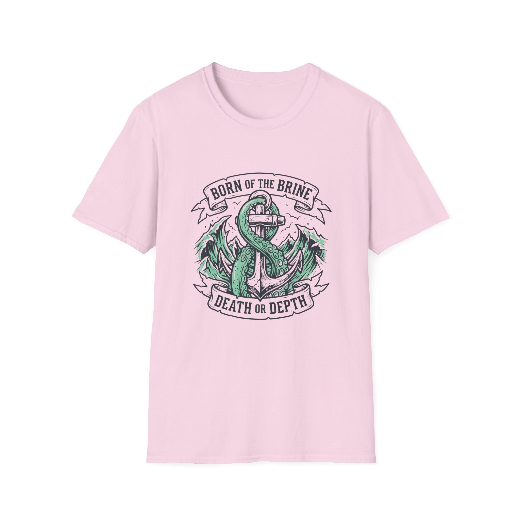 Anchor Skull T-Shirt — "Born of the Brine / Death or Depth" Nautical Graphic Tee