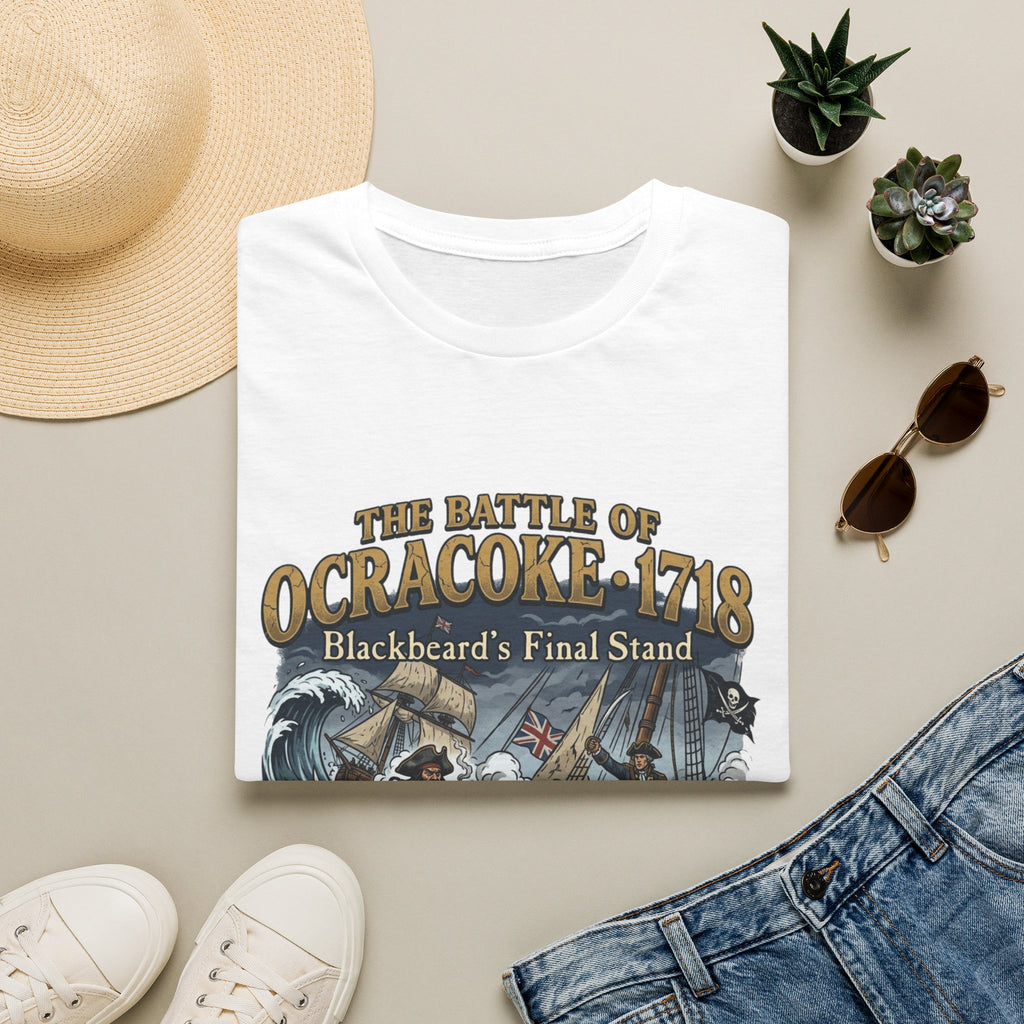 Ocracoke 1718 Battle T-Shirt — "The Battle of Ocracoke 1718: Blackbeard’s Final Stand" Pirate History Tee