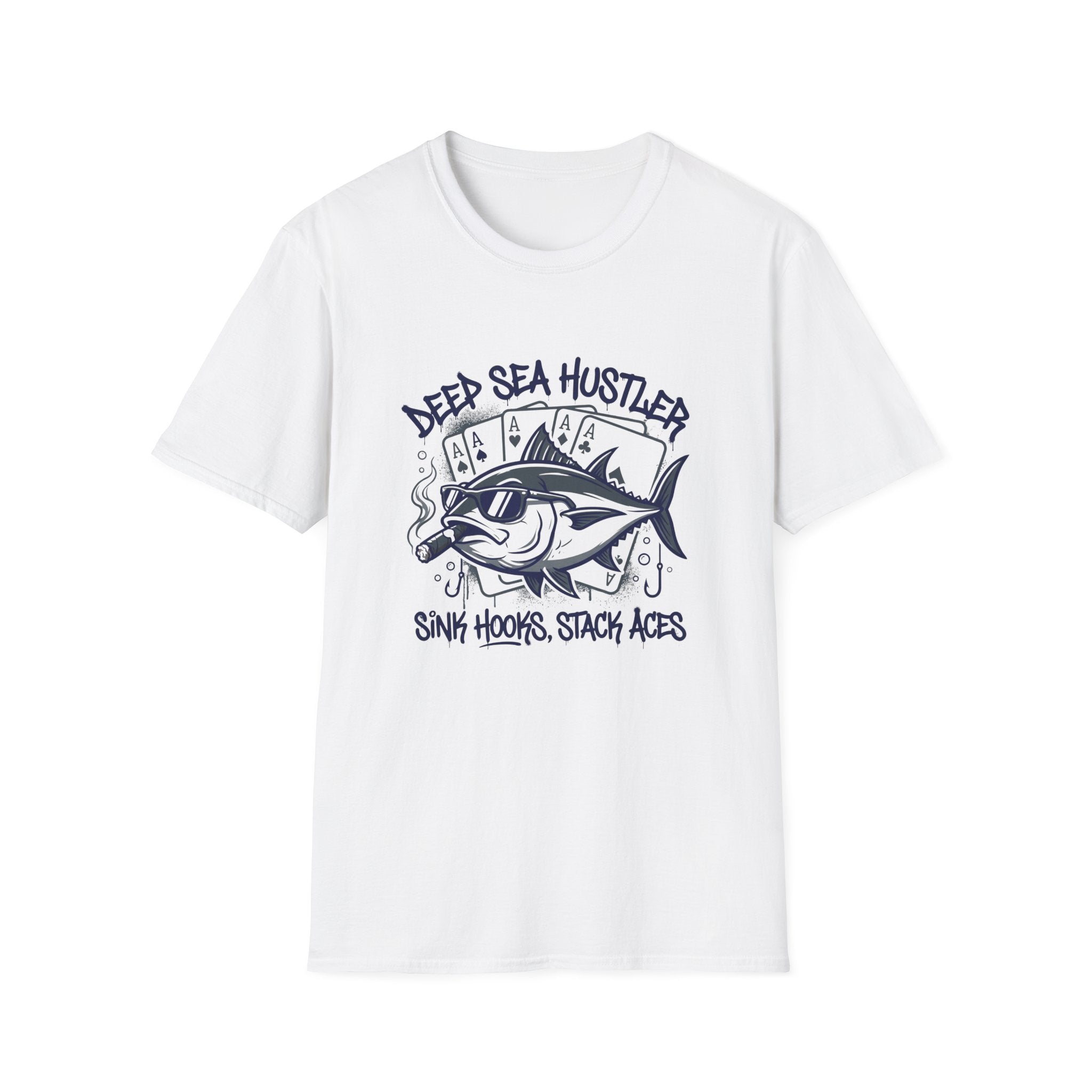 Deep Sea Hustler T-Shirt – "Sink Hooks, Stack Aces" Fishing Tee