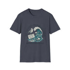 Nor'easter Survival Club T-Shirt — "OK, Vacation: Weather Permitting" Seagull & Wave Tee
