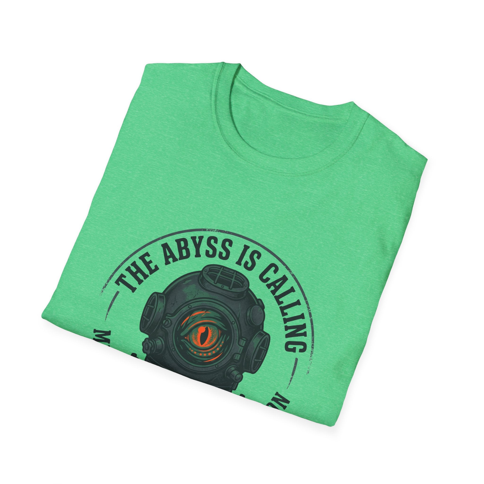 The Abyss Is Calling T-Shirt — Midnight Zone Diver Helmet Graphic Tee