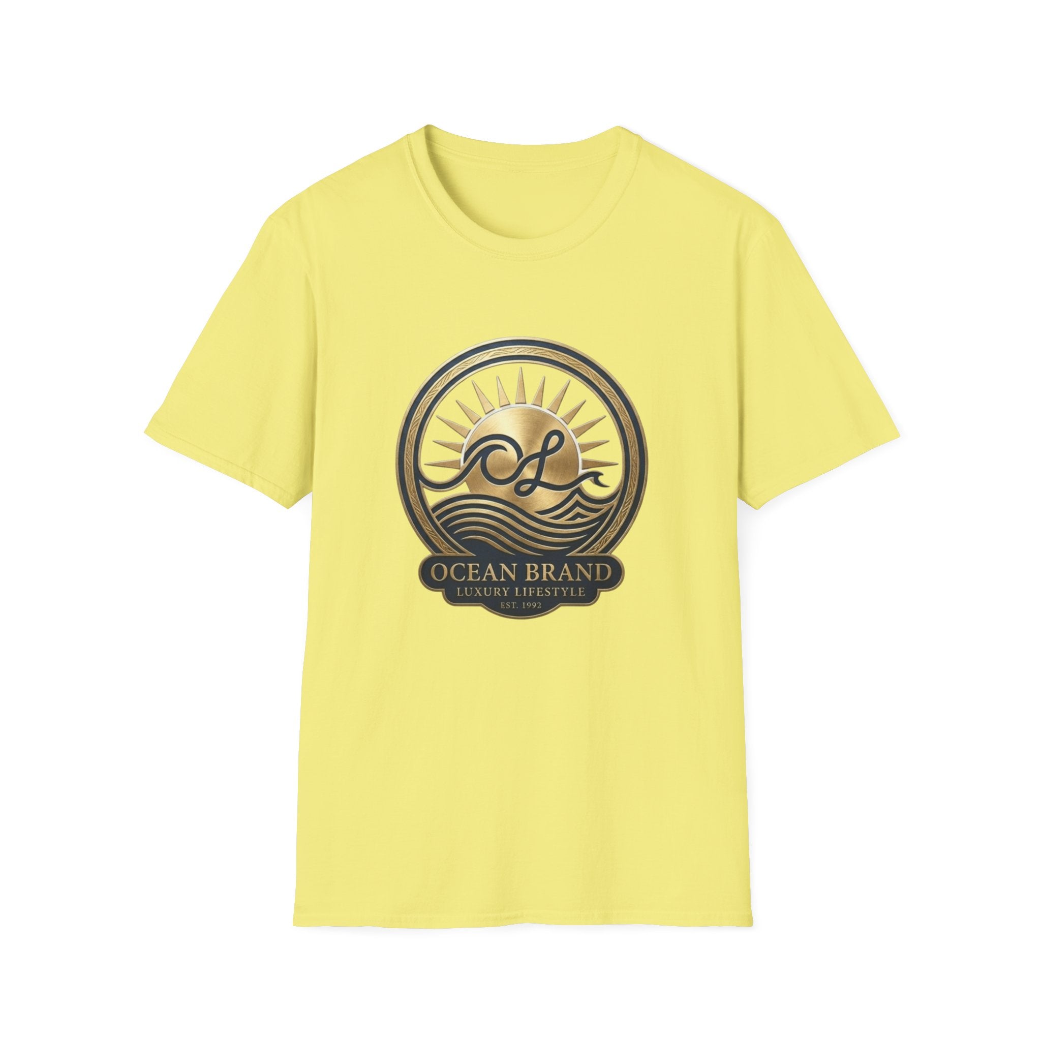 Ocean Brand Vintage Logo T-Shirt — Nautical Sun & Waves Graphic