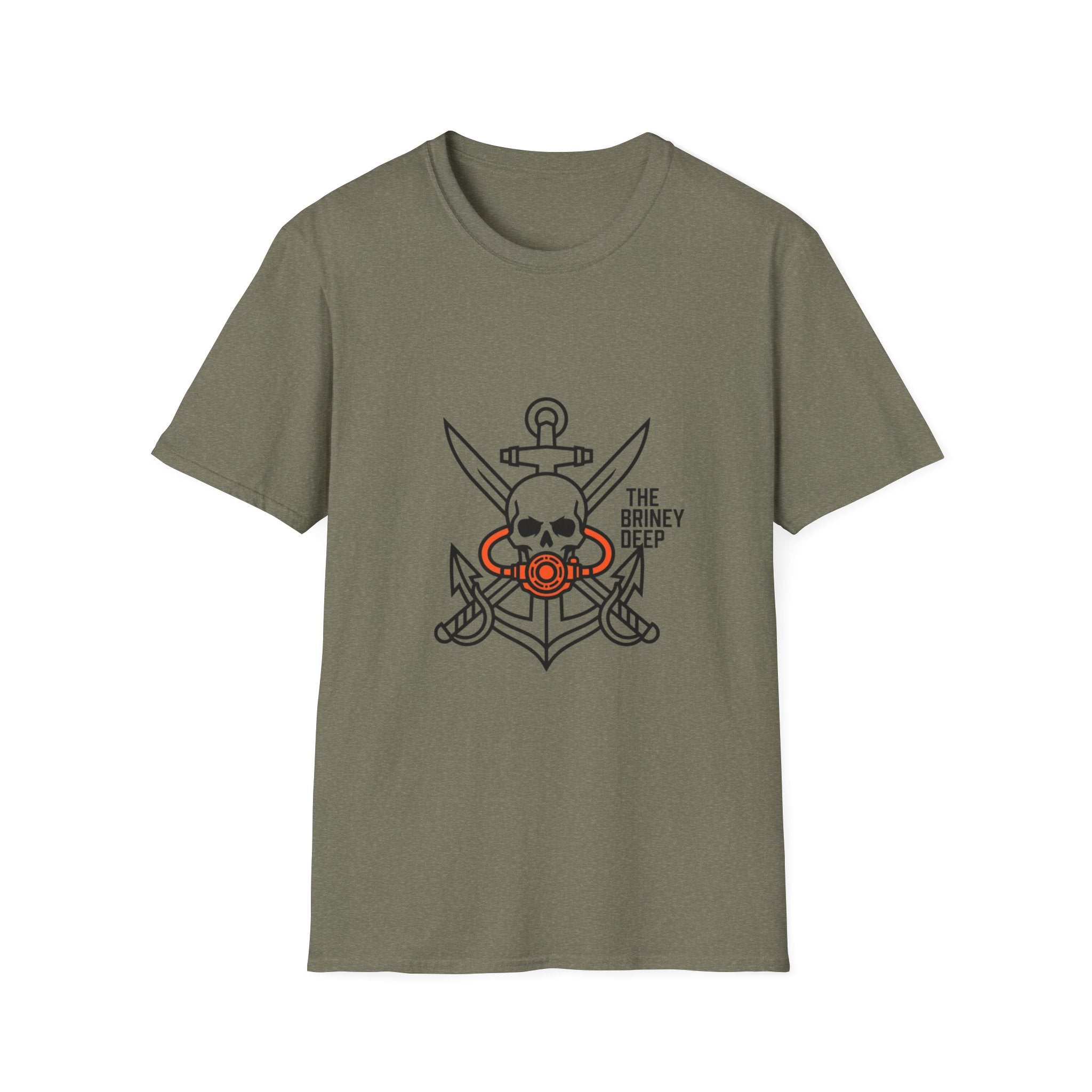 Pirate Skull Anchor T-Shirt — “The Briney Deep” Nautical Crew Tee