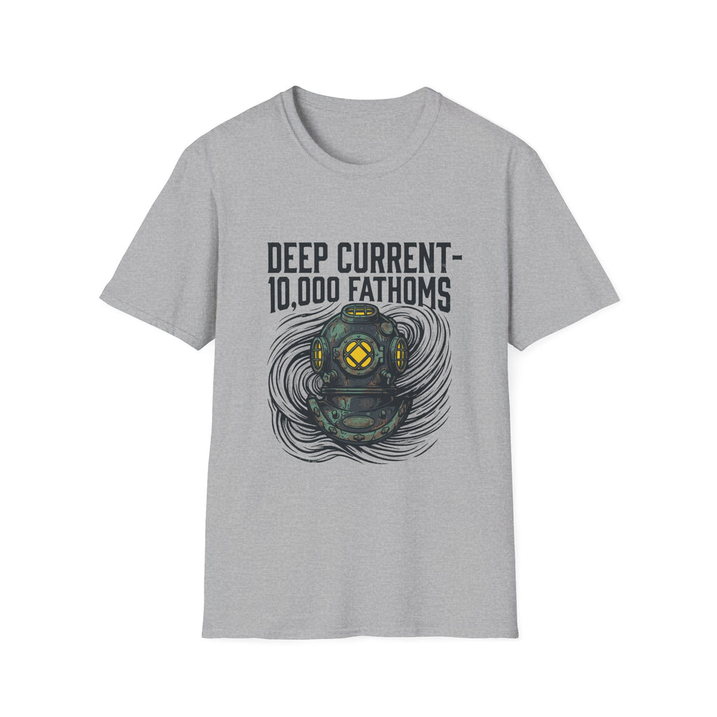 Deep Current T-Shirt — 'Deep Current 10,000 Fathoms' Vintage Diver Graphic Tee