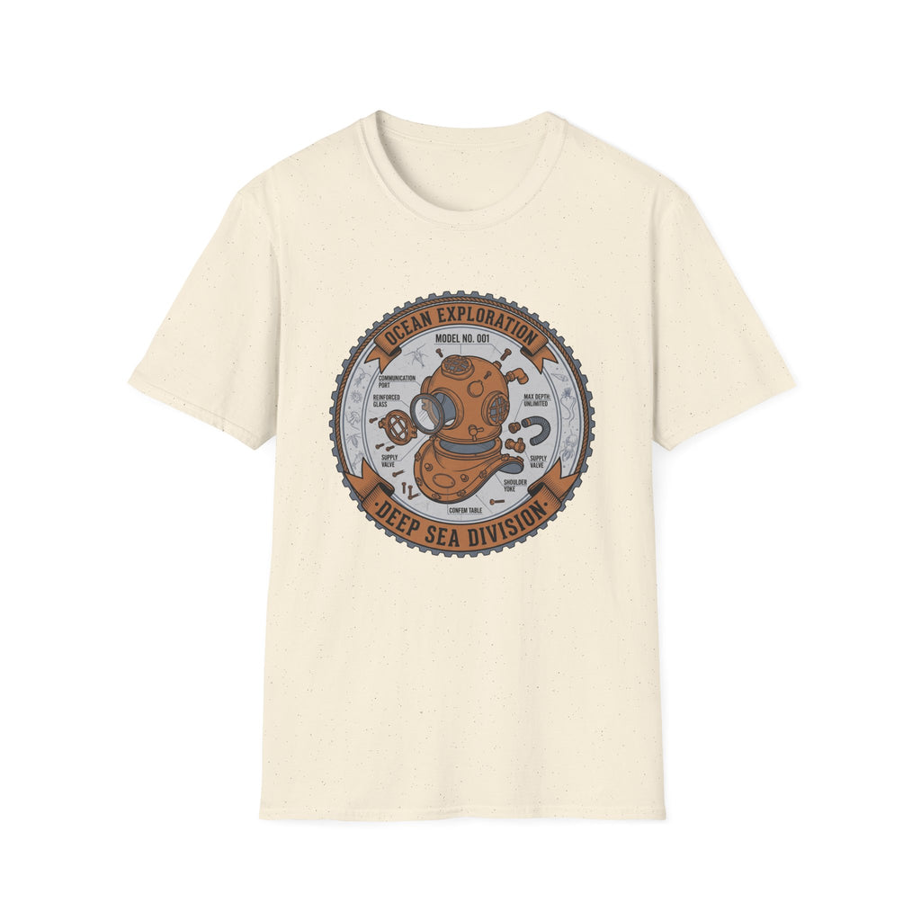 T-shirt Deep Sea Division — Exploration océanique Vintage Casque de plongée