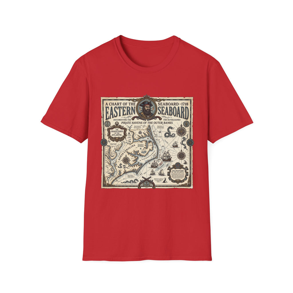 Eastern Seaboard 1718 Vintage Pirate Map T-Shirt