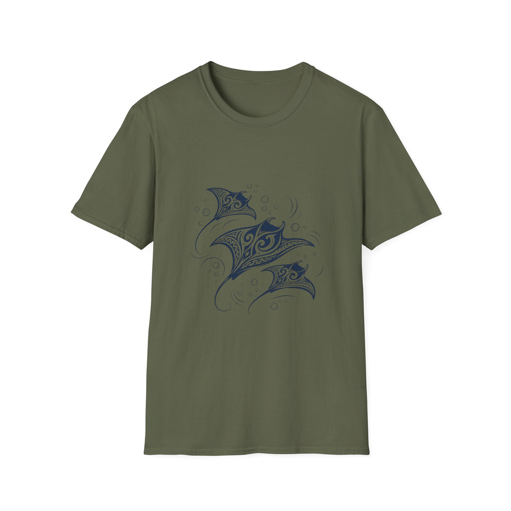Tribal Manta Ray T-Shirt — Ocean Wave Nautical Art Tee