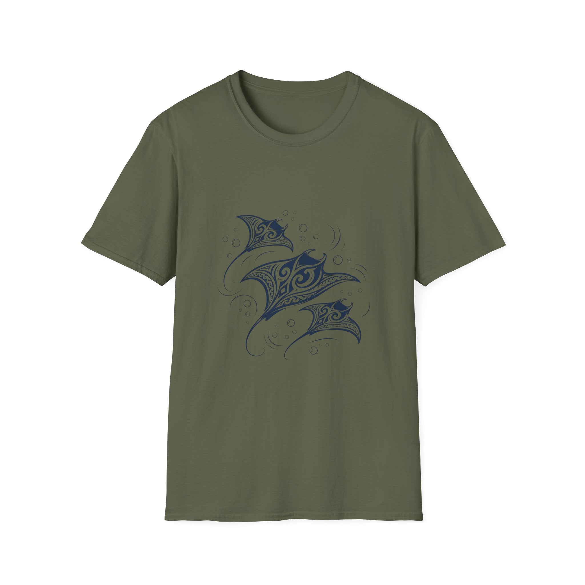 Tribal Manta Ray T-Shirt — Ocean Wave Nautical Art Tee