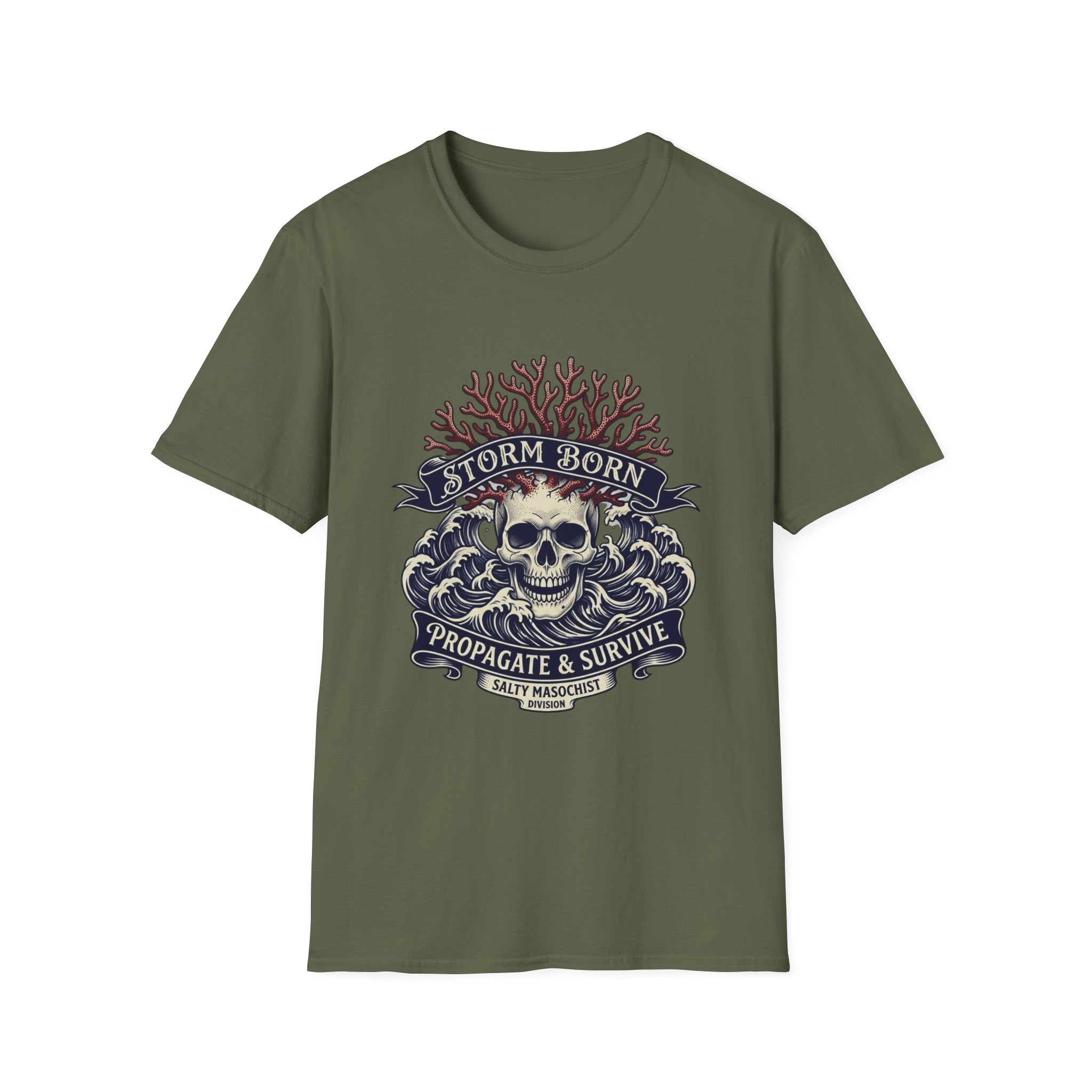 Storm Born Skull Tee — "Propagate & Survive" Pirate Nautical T-Shirt