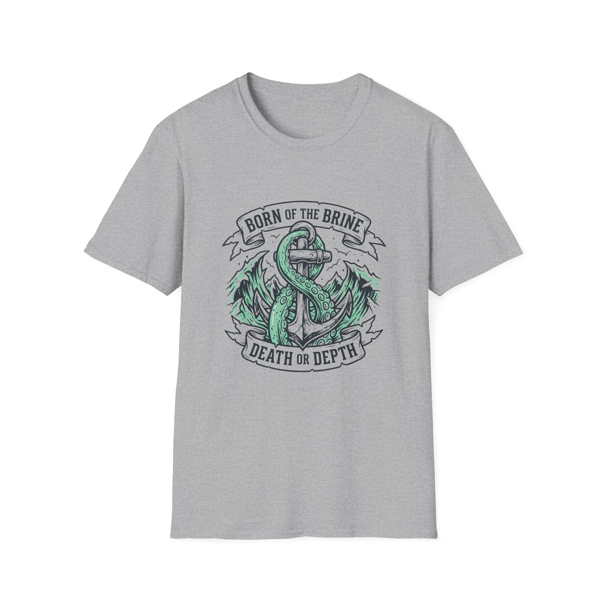 Anchor Skull T-Shirt — "Born of the Brine / Death or Depth" Nautical Graphic Tee