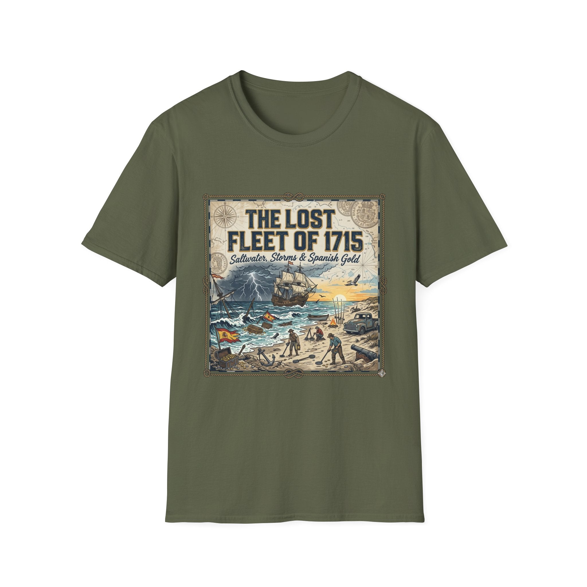 The Lost Fleet of 1715 T-Shirt — Vintage Salvage, Storms & Spanish Gold Graphic Tee