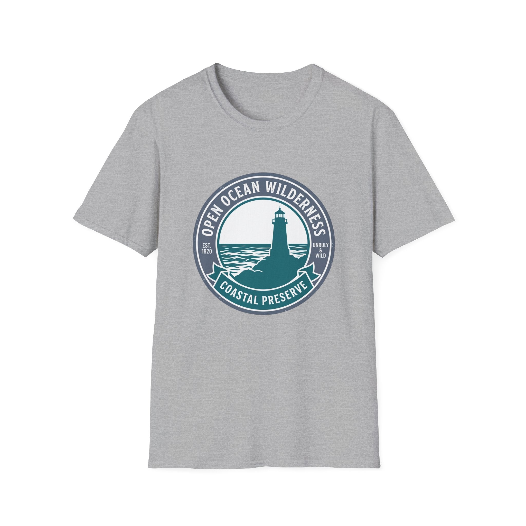 Coastal Preserve Lighthouse T-Shirt — Open Ocean Wilderness Graphic Tee