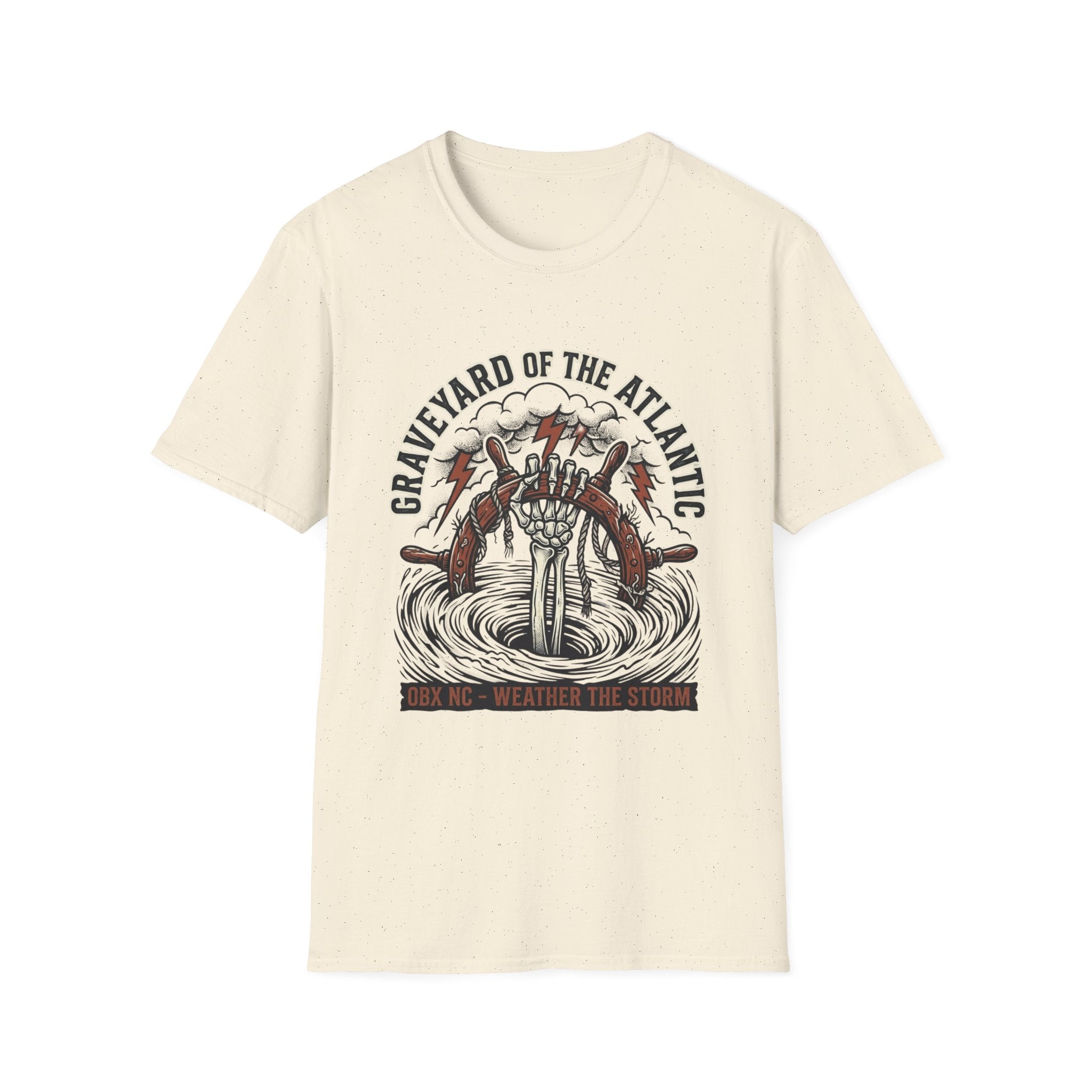 Graveyard of the Atlantic T-Shirt — Nautical Shipwreck Skull Design