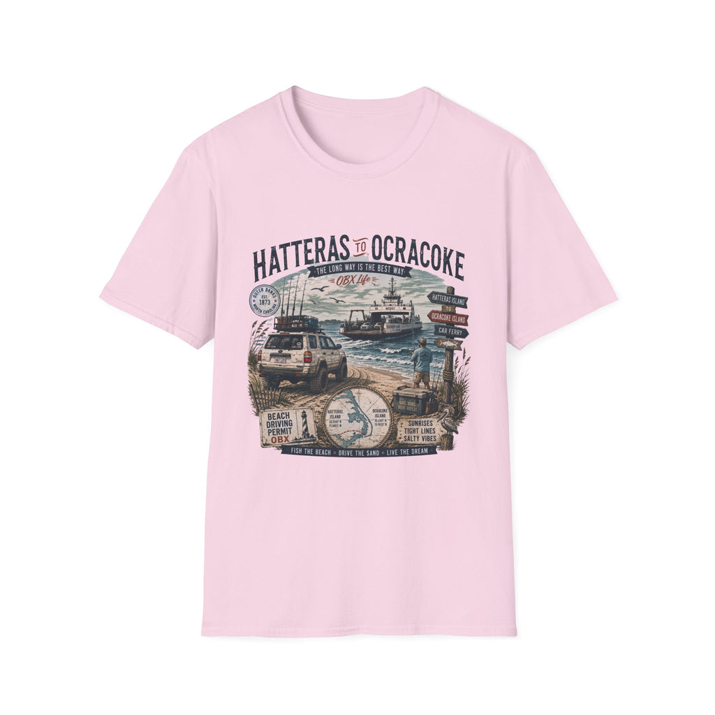 Outer Banks Road Trip T‑Shirt — Hatteras to Ocracoke Coastal Vintage Design