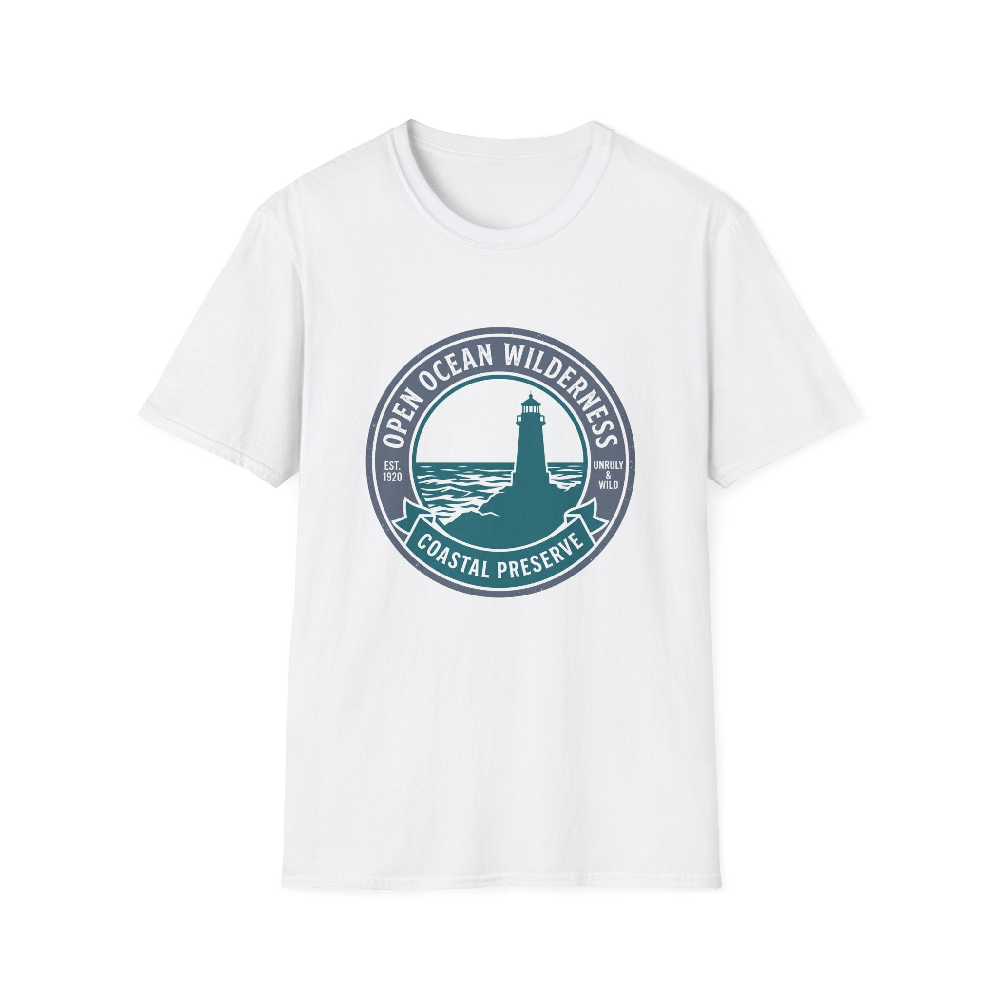 Coastal Preserve Lighthouse T-Shirt — Open Ocean Wilderness Graphic Tee